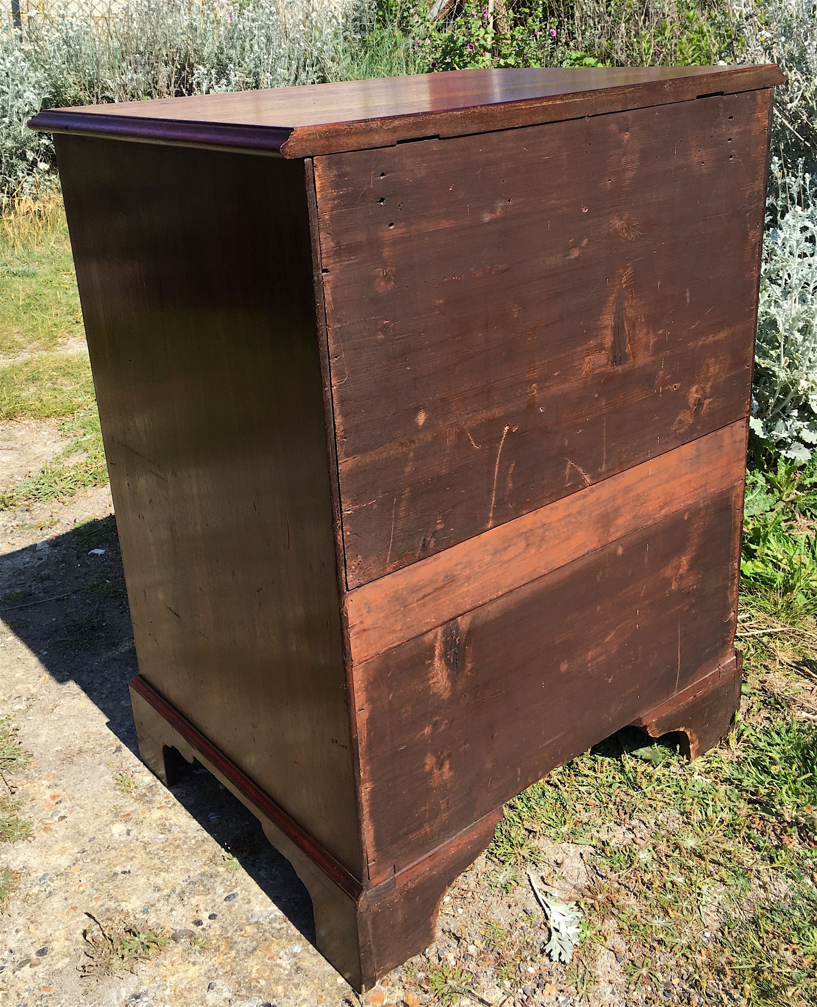 A small George III style mahogany chest, width 60cm, depth 46cm, height 78cm